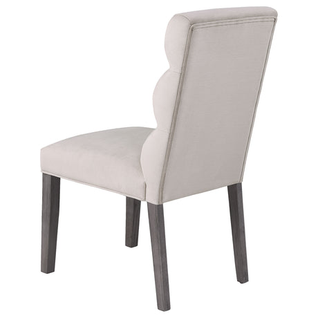 Carla Velvet Upholstered Dining Side Chair Stone (Set of 2) - Home Elegance USA