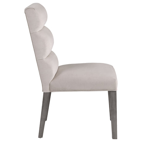 Carla Velvet Upholstered Dining Side Chair Stone (Set of 2) - Home Elegance USA