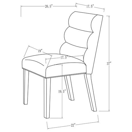 Carla Velvet Upholstered Dining Side Chair Stone (Set of 2) - Home Elegance USA