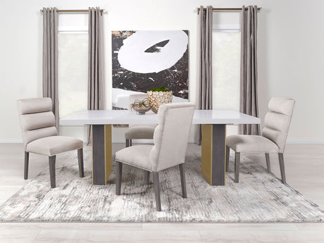 Carla Velvet Upholstered Dining Side Chair Stone (Set of 2) - Home Elegance USA