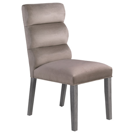 Carla Velvet Upholstered Dining Side Chair Ash (Set of 2) - Home Elegance USA