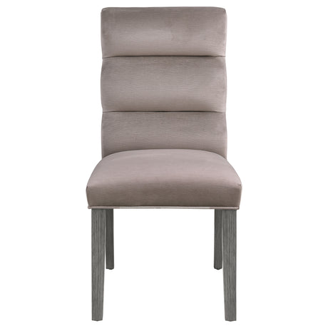 Carla Velvet Upholstered Dining Side Chair Ash (Set of 2) - Home Elegance USA