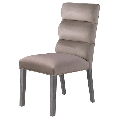 Carla Velvet Upholstered Dining Side Chair Ash (Set of 2) - Home Elegance USA