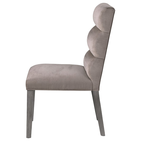Carla Velvet Upholstered Dining Side Chair Ash (Set of 2) - Home Elegance USA