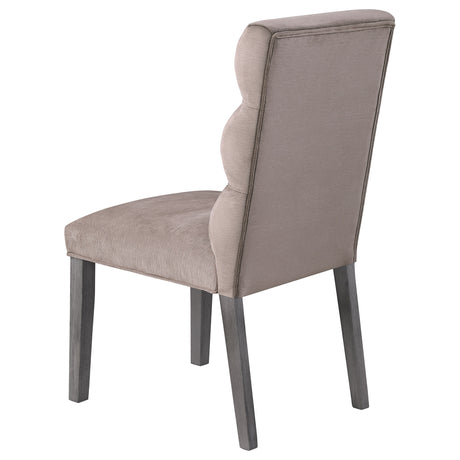 Carla Velvet Upholstered Dining Side Chair Ash (Set of 2) - Home Elegance USA