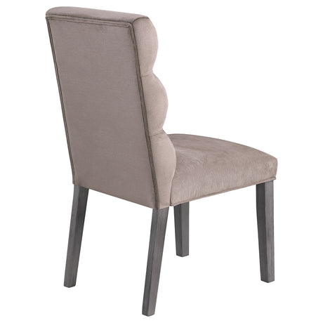 Carla Velvet Upholstered Dining Side Chair Ash (Set of 2) - Home Elegance USA