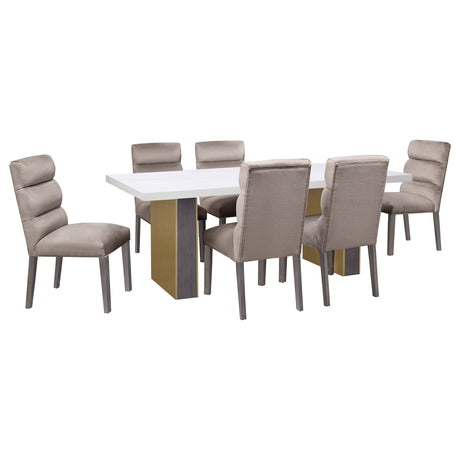Carla Velvet Upholstered Dining Side Chair Ash (Set of 2) - Home Elegance USA