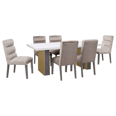 Carla Velvet Upholstered Dining Side Chair Ash (Set of 2) - Home Elegance USA