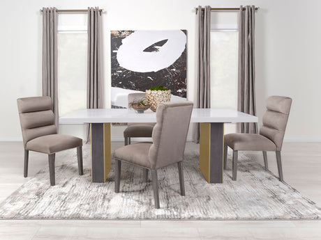 Carla Velvet Upholstered Dining Side Chair Ash (Set of 2) - Home Elegance USA