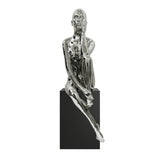 Antoinette Doll Sculpture with Base // Chrome  | Finesse - Home Elegance USA