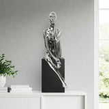 Antoinette Doll Sculpture with Base // Chrome  | Finesse - Home Elegance USA