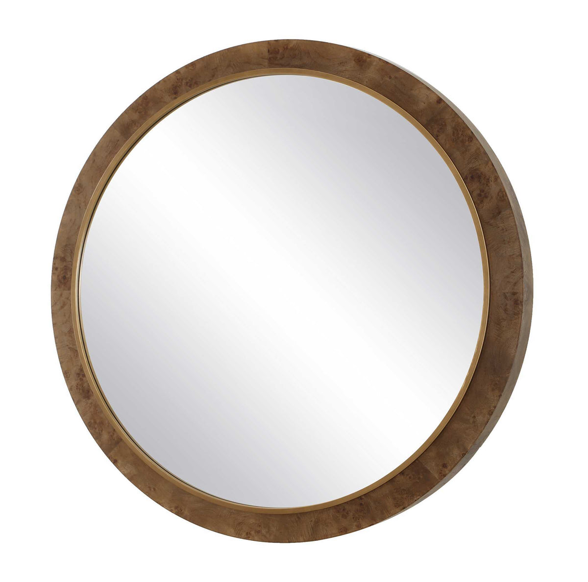 Cleveland Round Burl Wood Mirror Woodtone - Dark Brown by Uttermost - View 4
