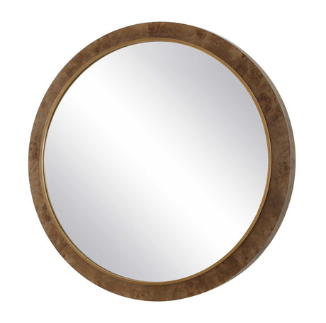 Cleveland Round Burl Wood Mirror Woodtone - Dark Brown by Uttermost - View 4