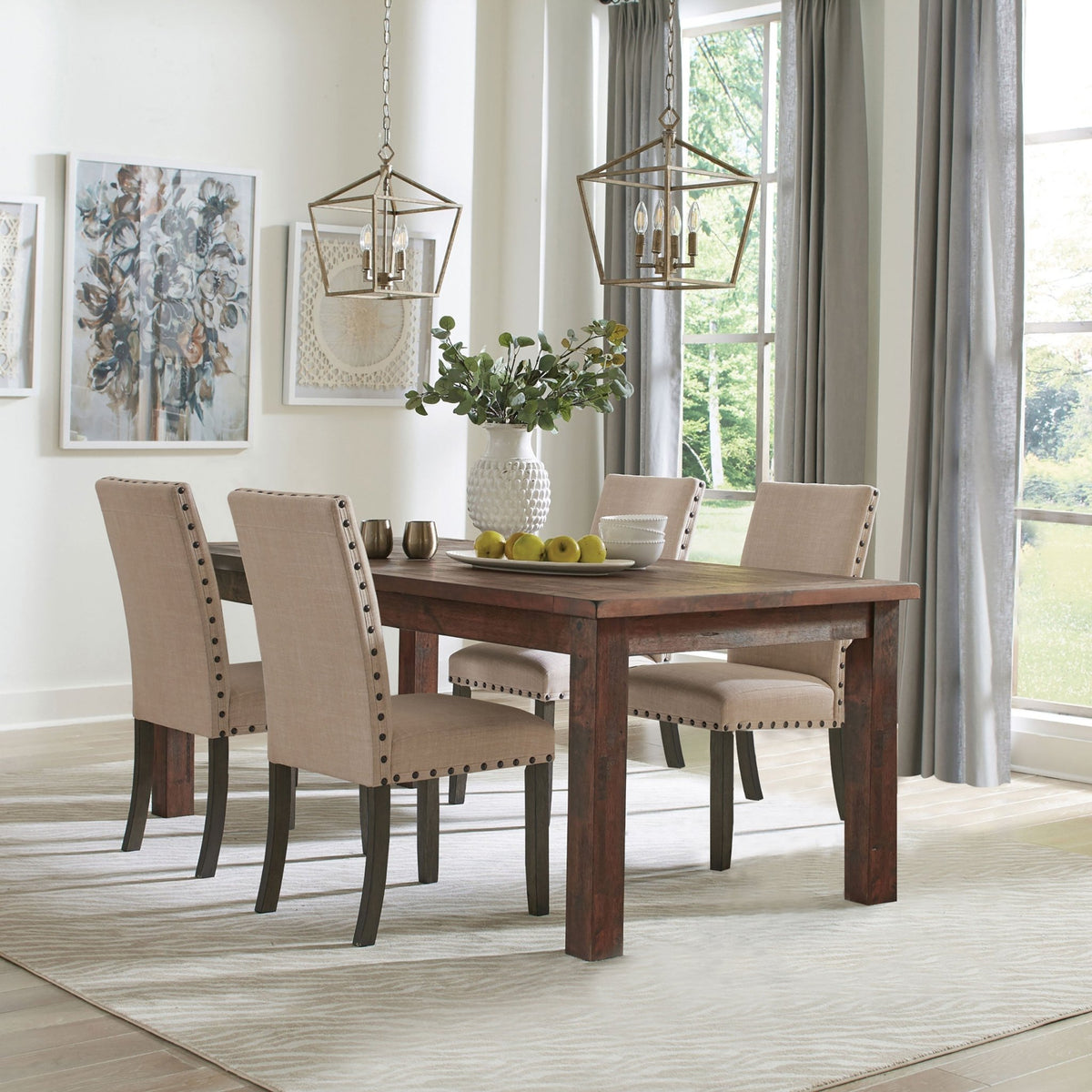 Coleman 5-piece Rectangular Dining Set Rustic Golden Brown – Home ...
