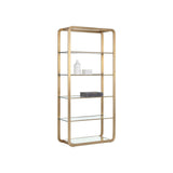 Ambretta Bookcase - Large - Gold / Clear | Sunpan - STOCKR - SUNPAN - 107074 - Home Elegance USA - 3