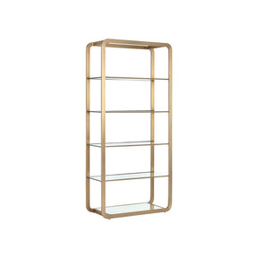 Ambretta Bookcase - Large - Gold / Clear | Sunpan