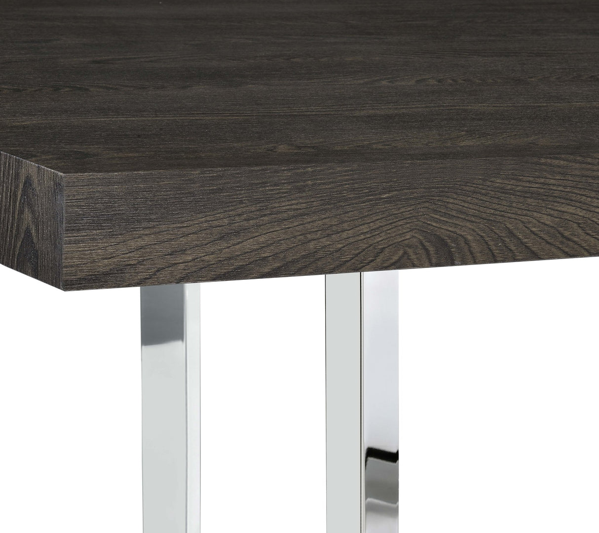 Benson Rectangular Trestle Base Dining Table Dark Oak and Chrome | Coaster | Home Elegance USA