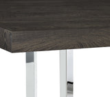 Benson Rectangular Trestle Base Dining Table Dark Oak and Chrome | Coaster - 107121 - Home Elegance USA - 10