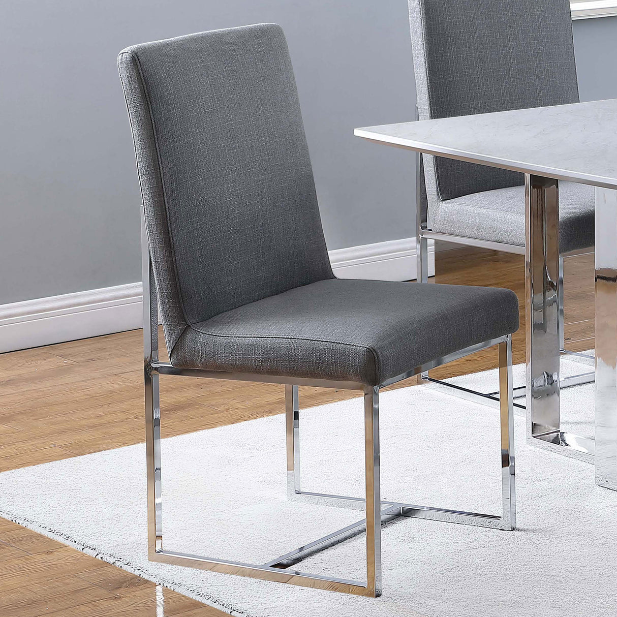 Side Chair - Mackinnon Upholstered Side Chairs Grey and Chrome (Set of 2)