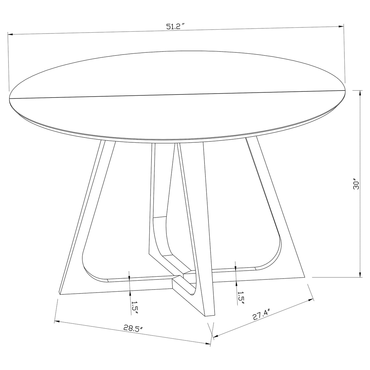 Dining Table - Gwynn Round Dining Table with Marble Top and Stainless Steel Base White and Gold