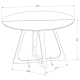 Dining Table - Gwynn Round Dining Table with Marble Top and Stainless Steel Base White and Gold