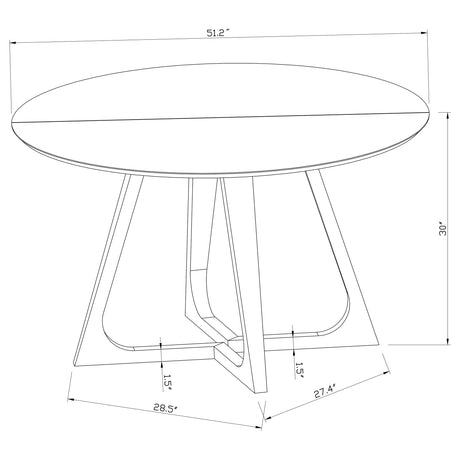 Dining Table - Gwynn Round Dining Table with Marble Top and Stainless Steel Base White and Gold