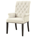 Alana Upholstered Arm Chair Beige and Smokey Black | Coaster | Home Elegance USA