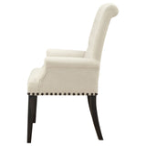 Arm Chair - Alana Upholstered Arm Chair Beige and Smokey Black