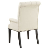 Alana Upholstered Arm Chair Beige and Smokey Black | Coaster | Home Elegance USA