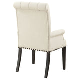 Arm Chair - Alana Upholstered Arm Chair Beige and Smokey Black