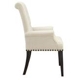 Arm Chair - Alana Upholstered Arm Chair Beige and Smokey Black