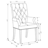 Alana Fabric Upholstered Dining Arm Chair Beige