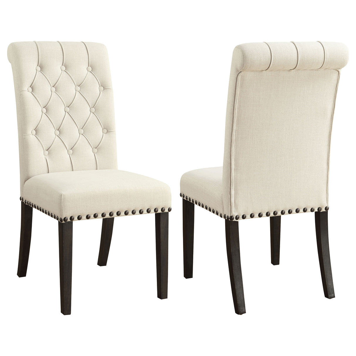 Alana Fabric Upholstered Dining Side Chair Beige (Set of 2) - Home Elegance USA