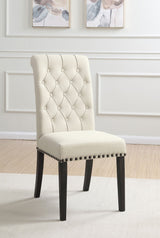 Alana Upholstered Side Chairs Beige and Smokey Black (Set of 2) | Coaster | Home Elegance USA