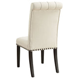 Alana Upholstered Side Chairs Beige and Smokey Black (Set of 2) | Coaster | Home Elegance USA