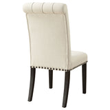 Alana Upholstered Side Chairs Beige and Smokey Black (Set of 2) | Coaster | Home Elegance USA