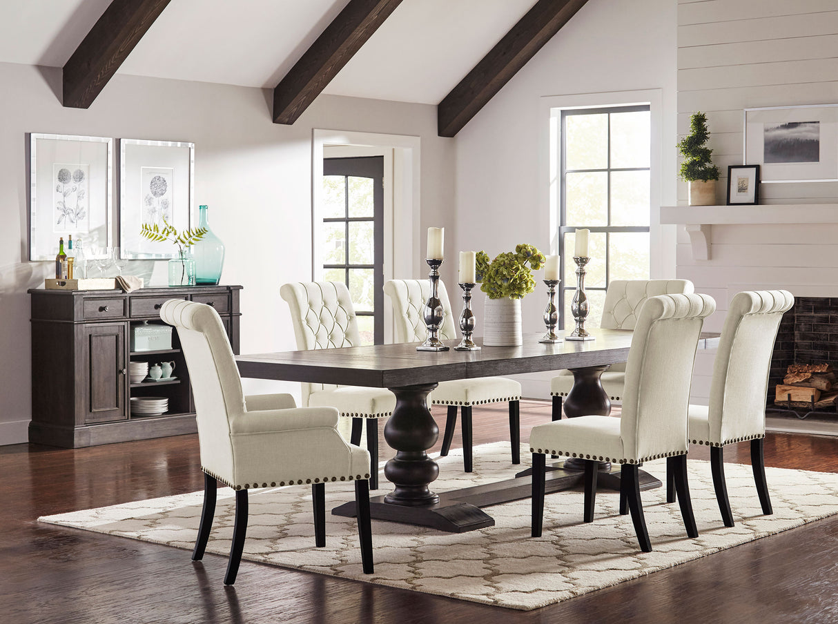 Alana Fabric Upholstered Dining Side Chair Beige (Set of 2) - Home Elegance USA