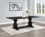 Dining Table - Parkins Double Pedestals Dining Table Rustic Espresso