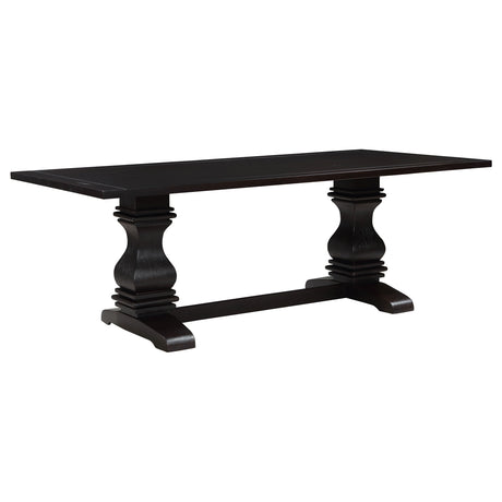 Dining Table - Parkins Double Pedestals Dining Table Rustic Espresso