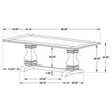 Dining Table - Parkins Double Pedestals Dining Table Rustic Espresso