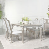 Evangeline 5 - piece Dining Table Set with Extension Leaf Ivory and Silver Oak | Coaster | Home Elegance USA