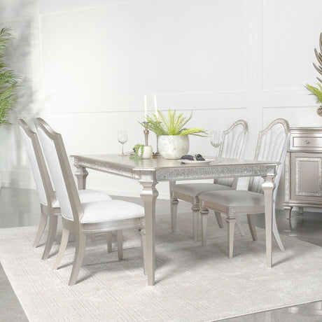 Evangeline 5 - piece Dining Table Set with Extension Leaf Ivory and Silver Oak - 107551 - S5 - image - 1