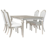 Evangeline 5 - piece Dining Table Set with Extension Leaf Ivory and Silver Oak | Coaster | Home Elegance USA