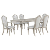 Evangeline 7 - piece Dining Table Set with Extension Leaf Ivory and Silver Oak | Coaster | Home Elegance USA