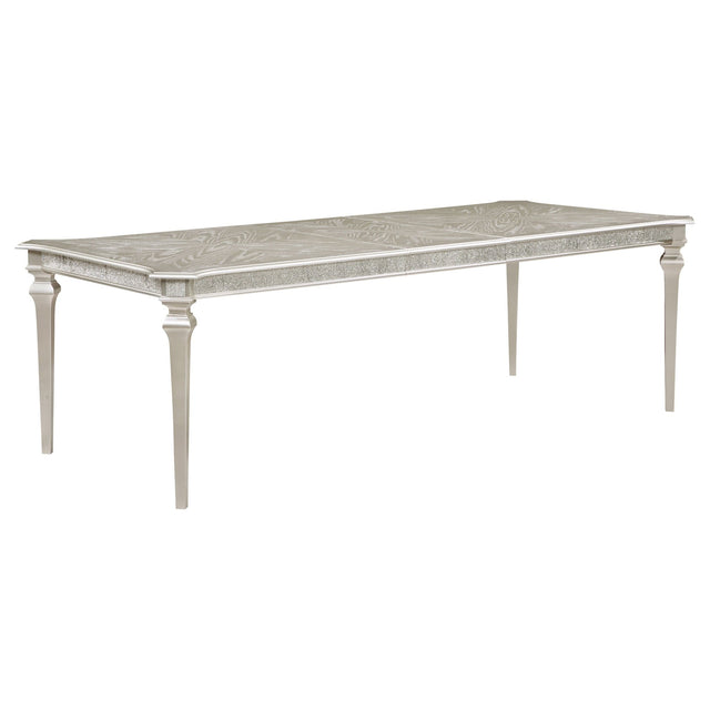 Dining Table - Evangeline Rectangular Dining Table with Extension Leaf Silver Oak