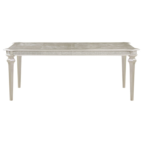 Dining Table - Evangeline Rectangular Dining Table with Extension Leaf Silver Oak