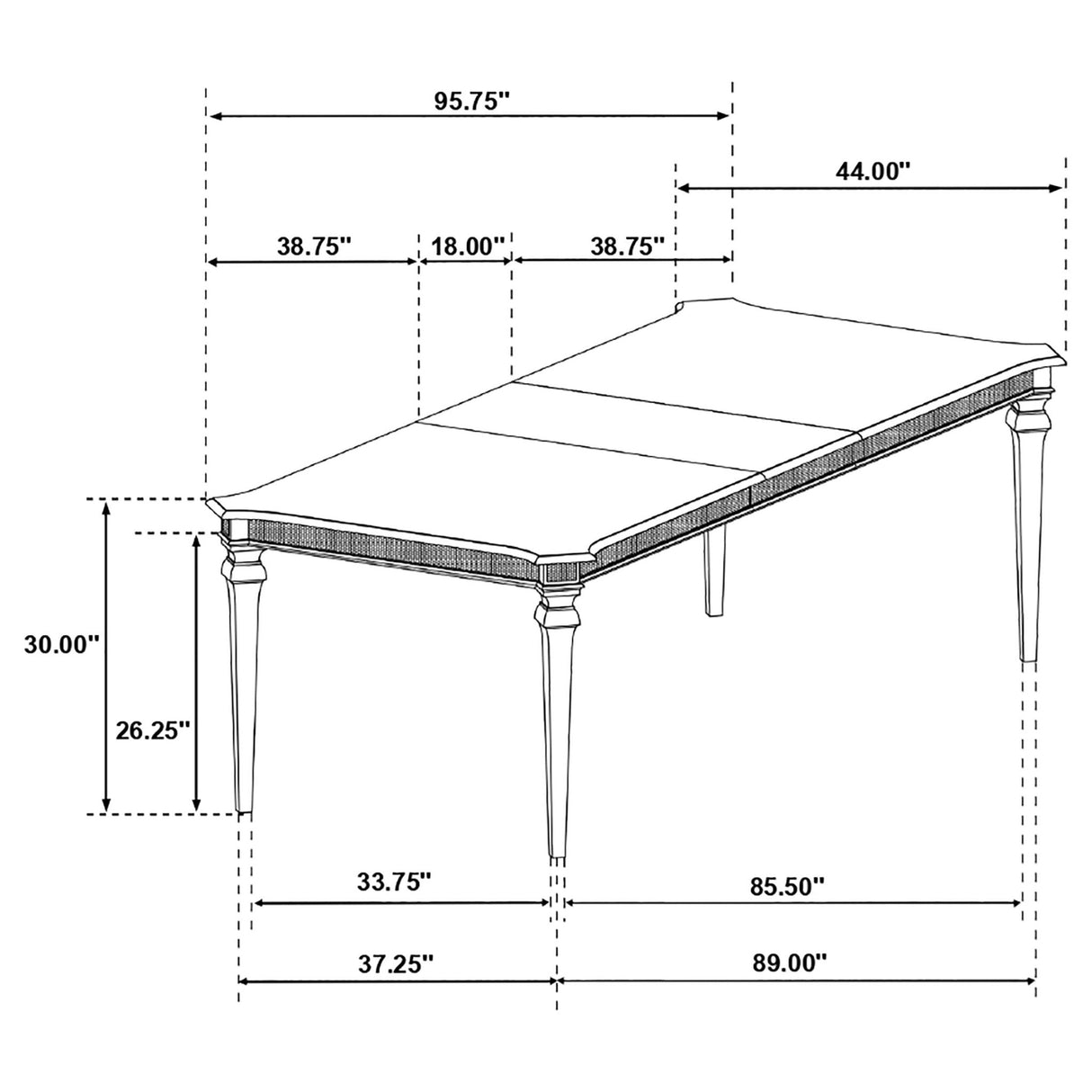 Dining Table - Evangeline Rectangular Dining Table with Extension Leaf Silver Oak