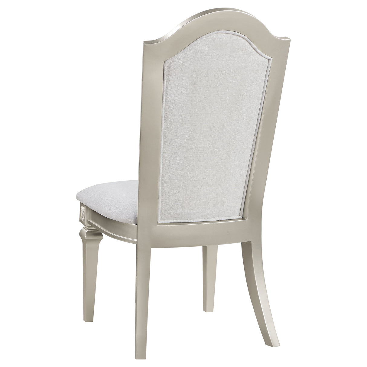 Side Chair - Evangeline Upholstered Dining Side Chair with Faux Diamond Trim Ivory and Silver Oak (Set of 2)