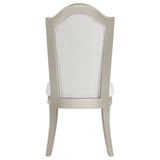 Side Chair - Evangeline Upholstered Dining Side Chair with Faux Diamond Trim Ivory and Silver Oak (Set of 2)