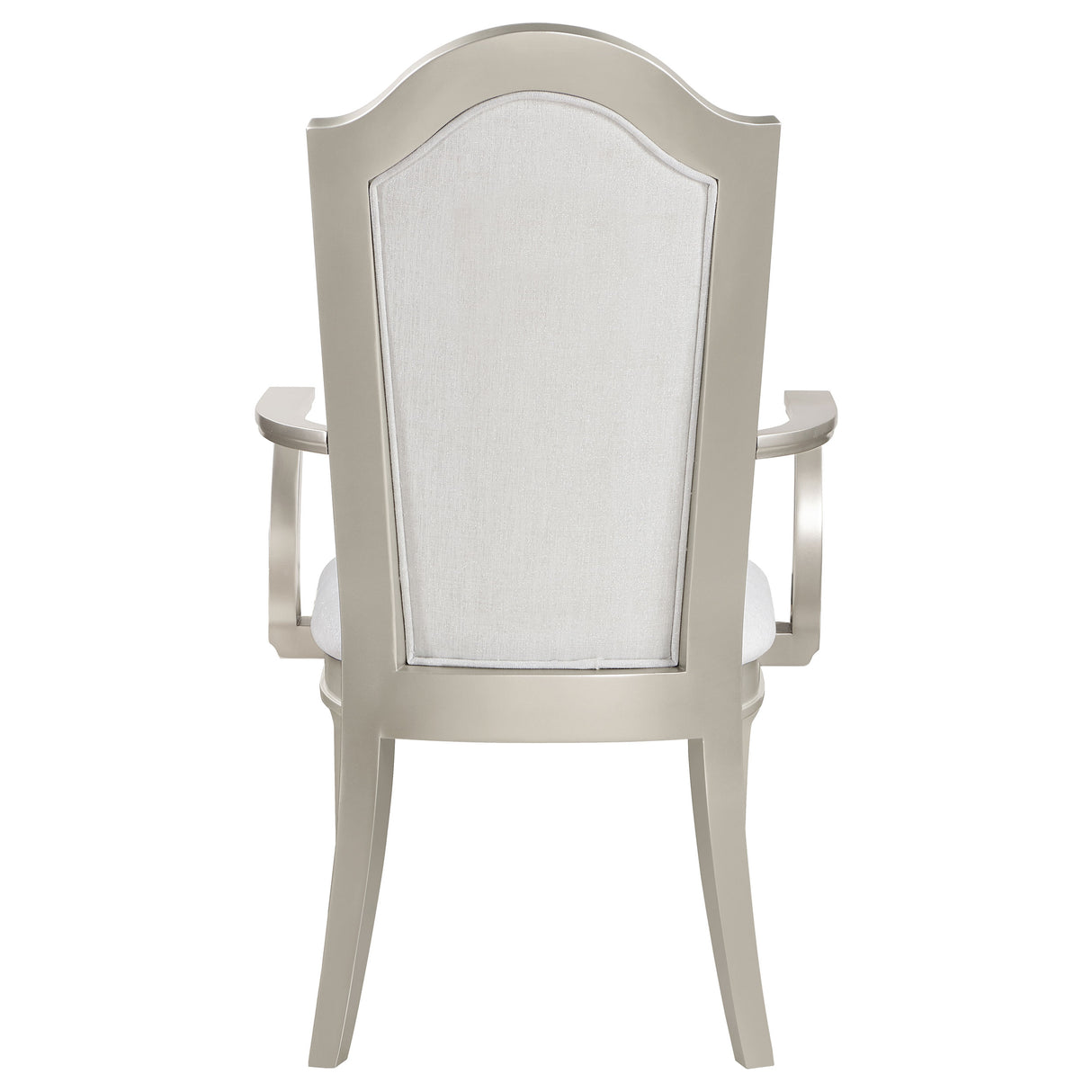 Arm Chair - Evangeline Upholstered Dining Arm Chair with Faux Diamond Trim Ivory and Silver Oak (Set of 2)